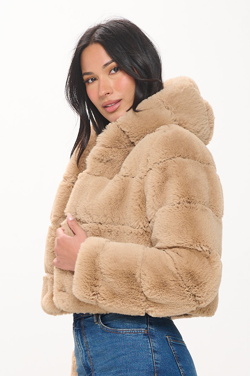 Quilted Hood Faux Fur Jacket Cavalini, Inc.