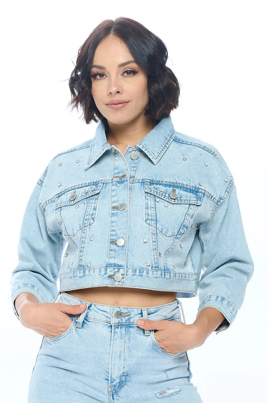 Studded Denim Jacket Cavalini, Inc.
