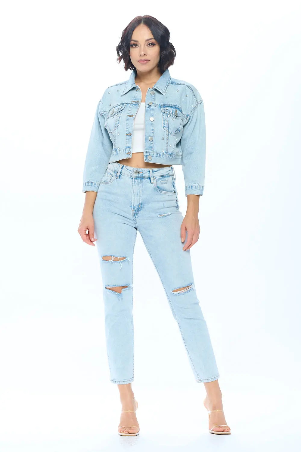 Studded Denim Jacket Cavalini, Inc.