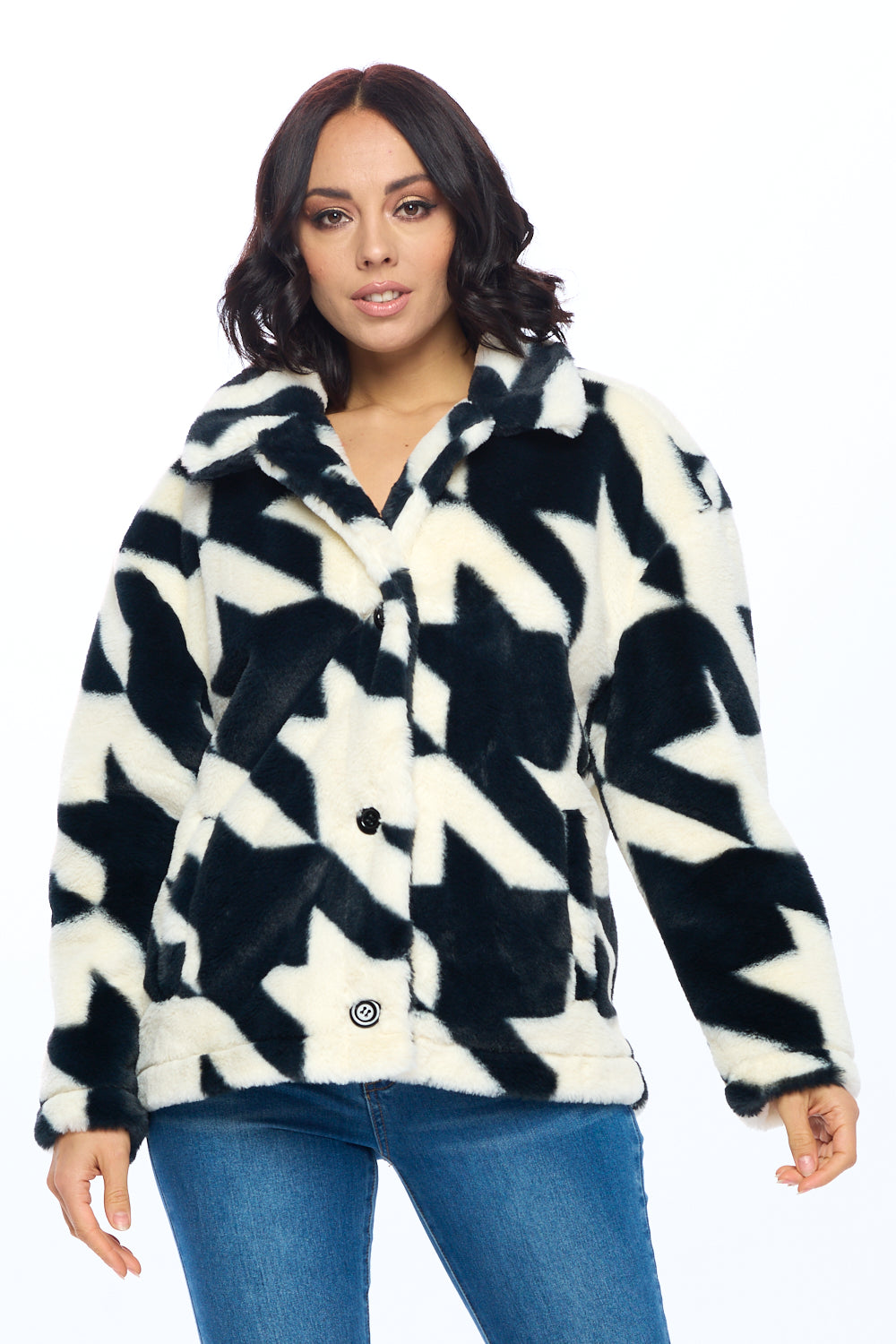 Printed Drop Shoulder Jacket Cavalini, Inc.