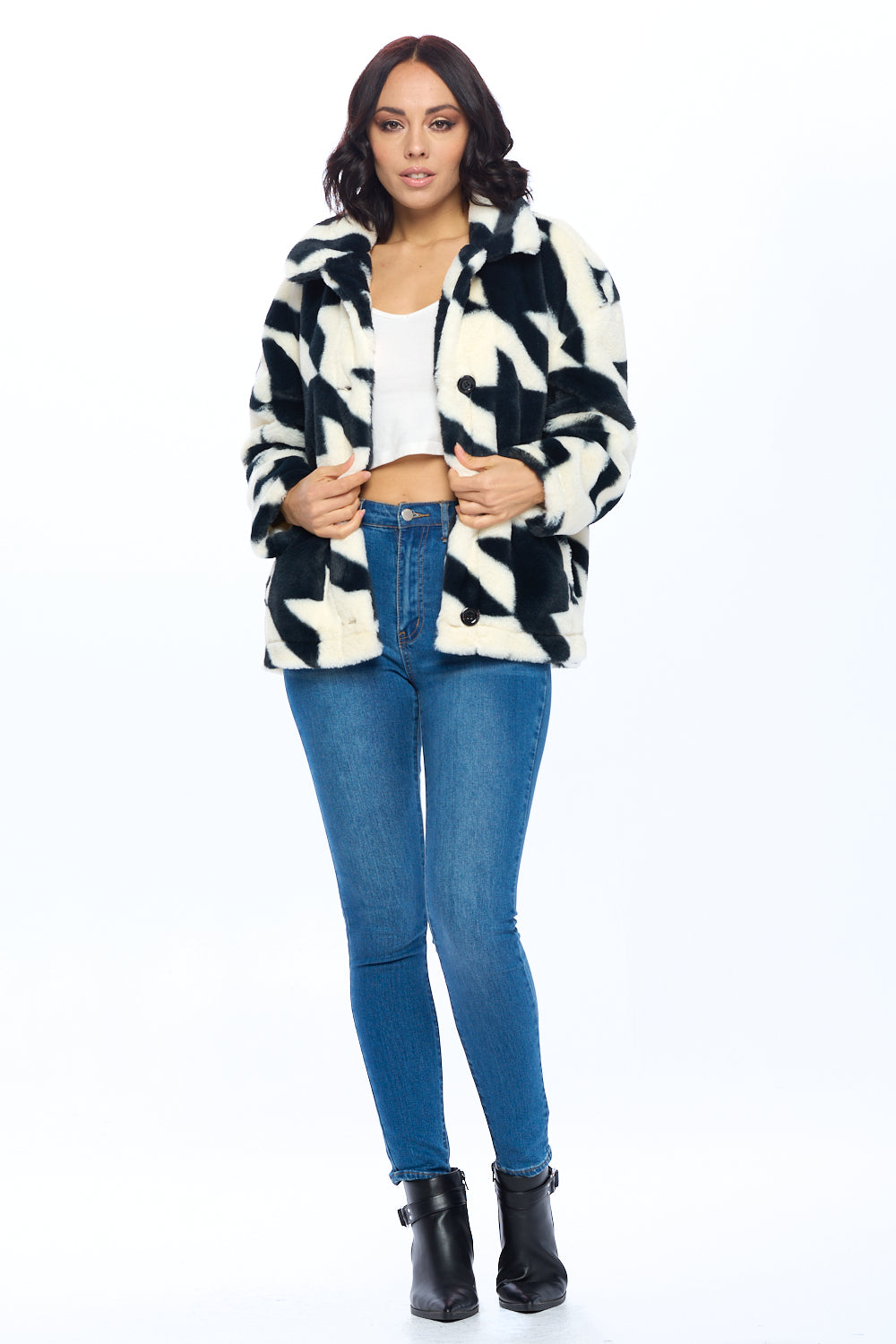 Printed Drop Shoulder Jacket Cavalini, Inc.