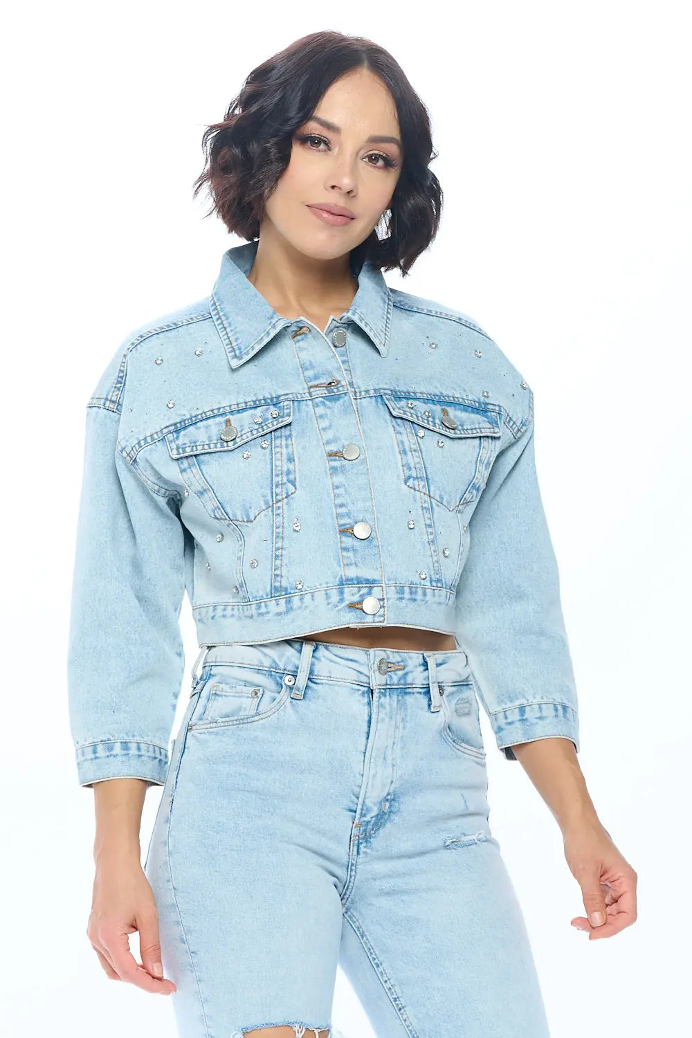 Studded Denim Jacket Cavalini, Inc.