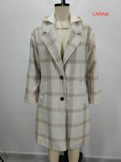 Ci Sono Plaid Charm Long Coat