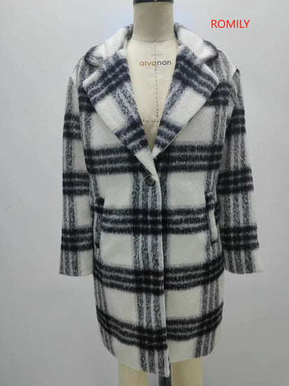 Ci Sono Plaid Charm Long Coat