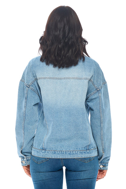 Ci Sono Distressed Denim Jacket