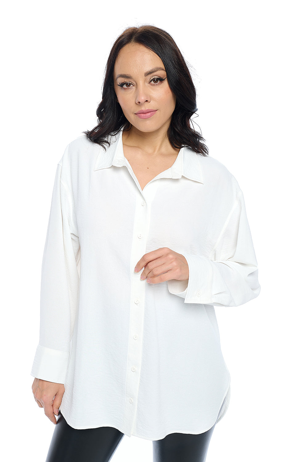 Ci Sono Relaxed Fit Wide Dress Shirt