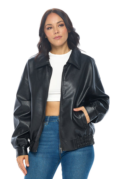 CI Sono Edgy Faux Leather Jacket