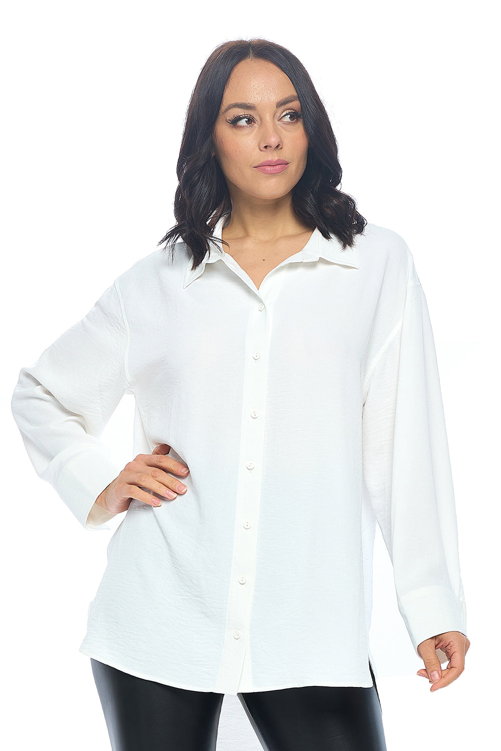 Ci Sono Relaxed Fit Wide Dress Shirt