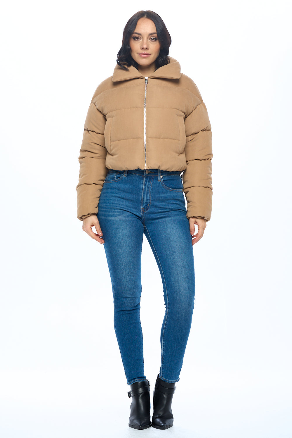 Ci Sono Fur-Collared Puffer Jacket