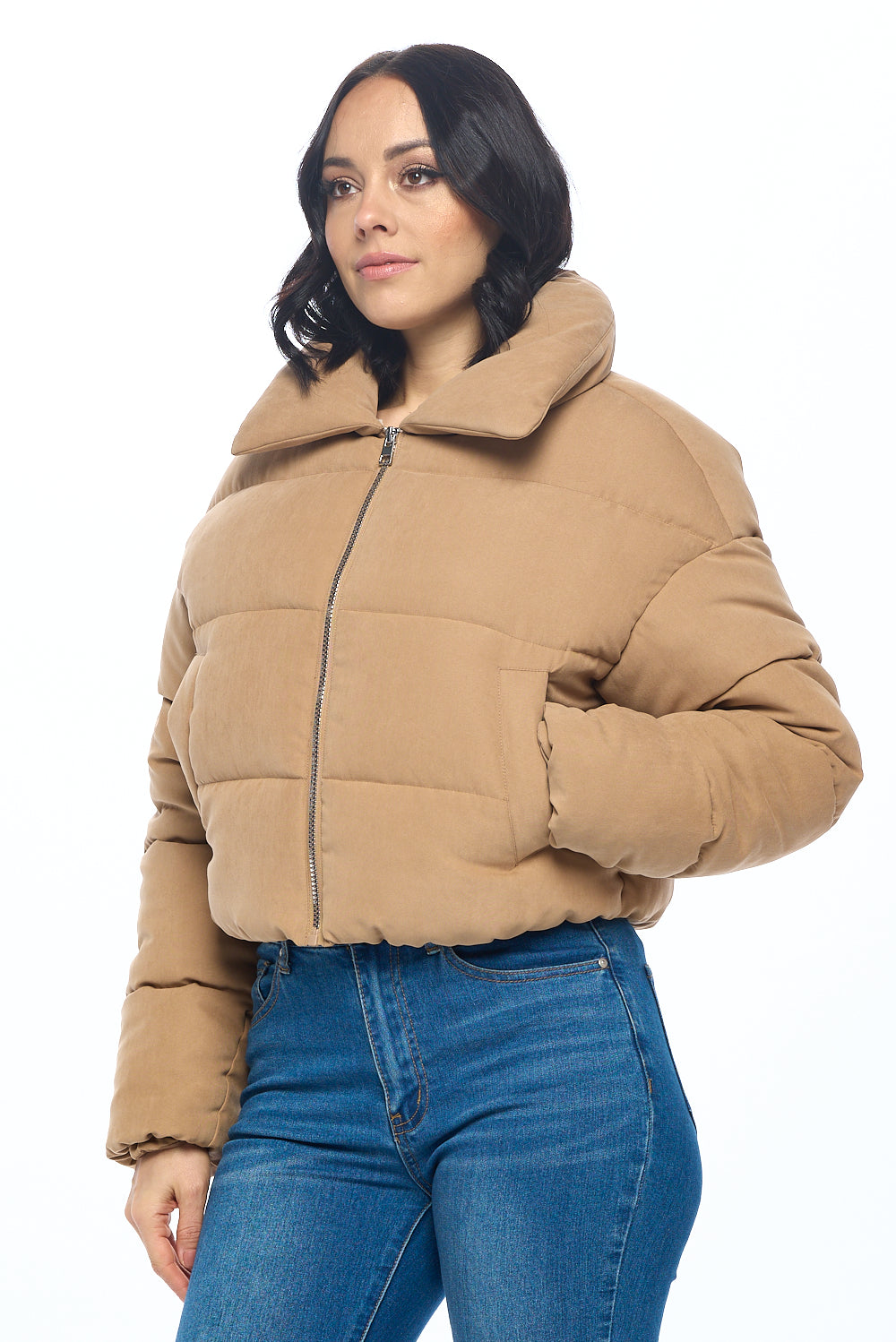 Ci Sono Fur-Collared Puffer Jacket