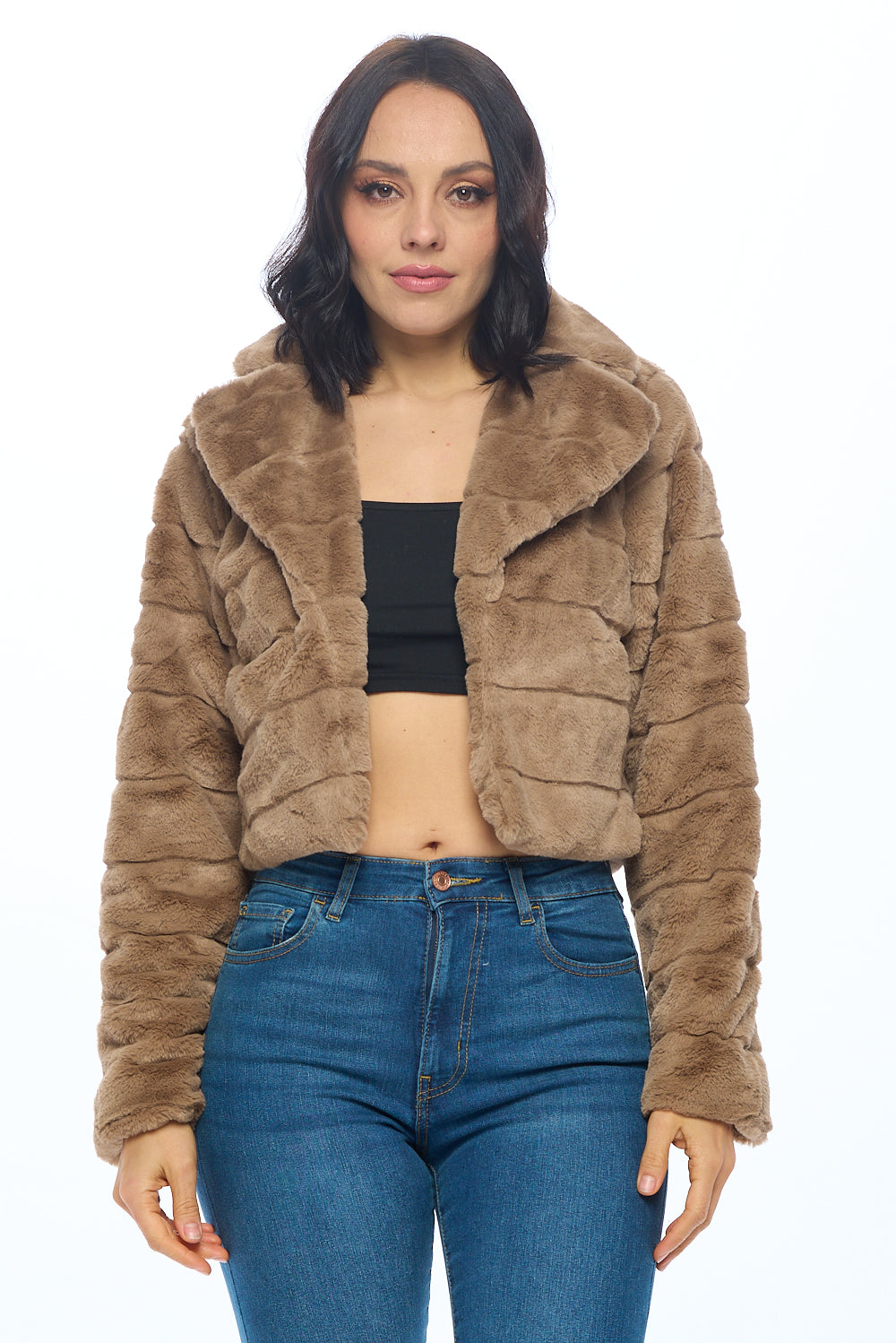 CiSono Luxe Fur Zip-Up Coat