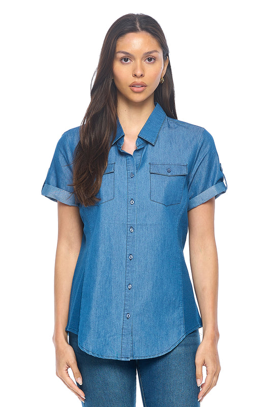 Short Sleeve Chambray Shirt