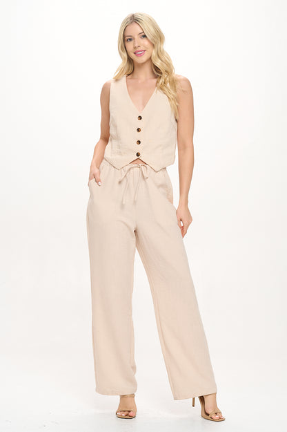 Wide Leg Linen Pants