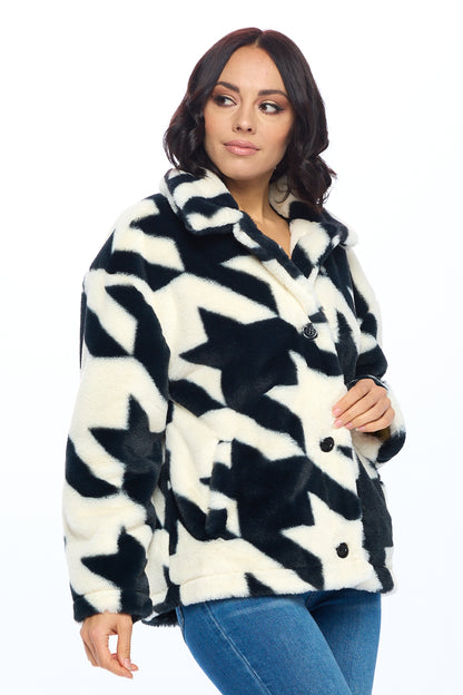 Printed Drop Shoulder Jacket